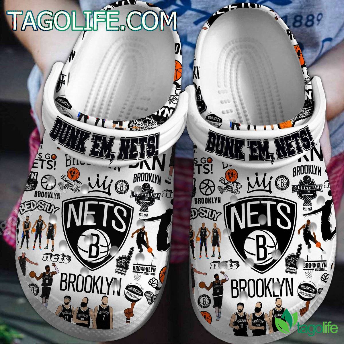 Brooklyn Nets Basketball Crocs Clogs Shoes