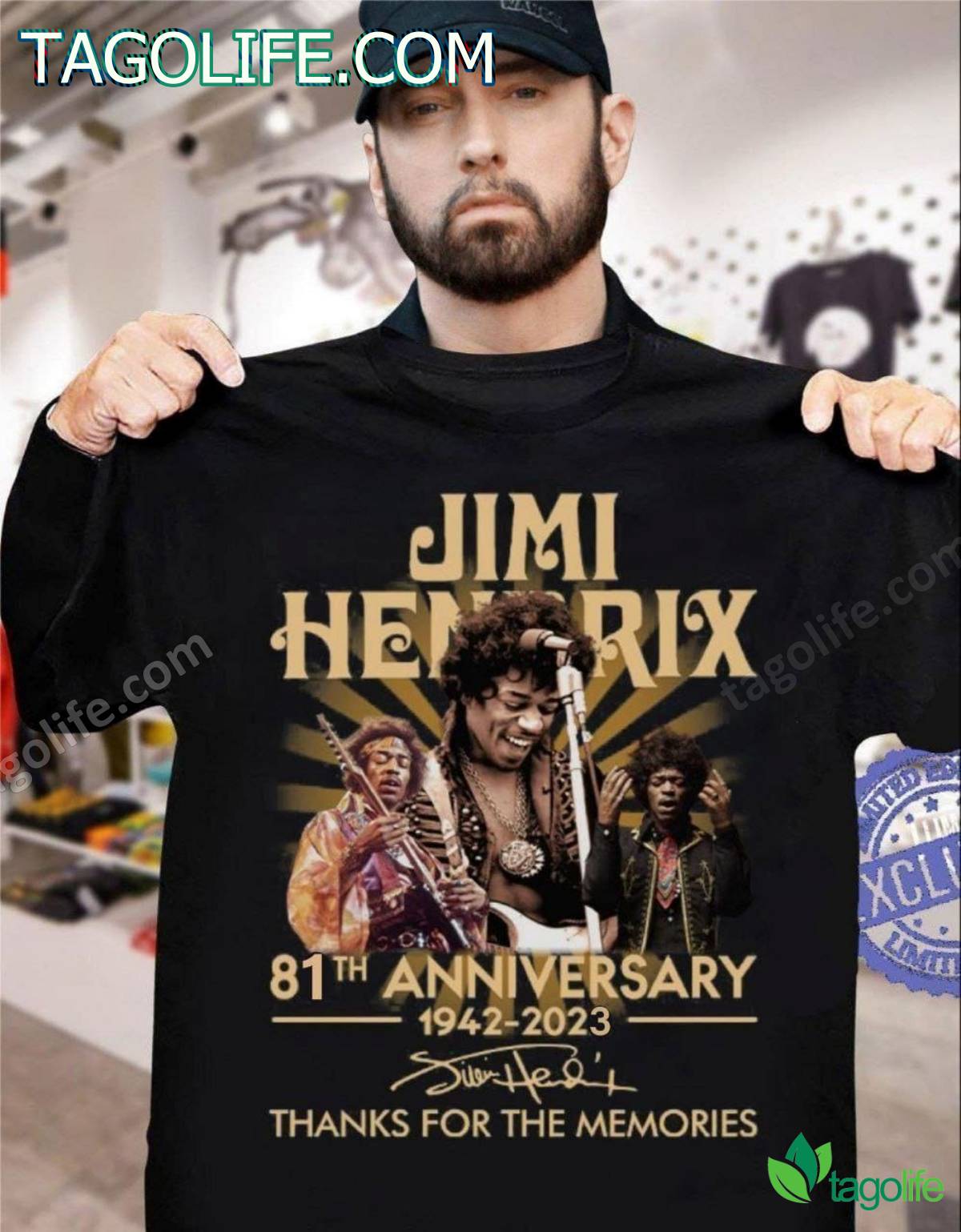 Jimi Hendrix 81st Anniversary 1942-2023 Signature Thank You For The Memories Shirt, Tank Top