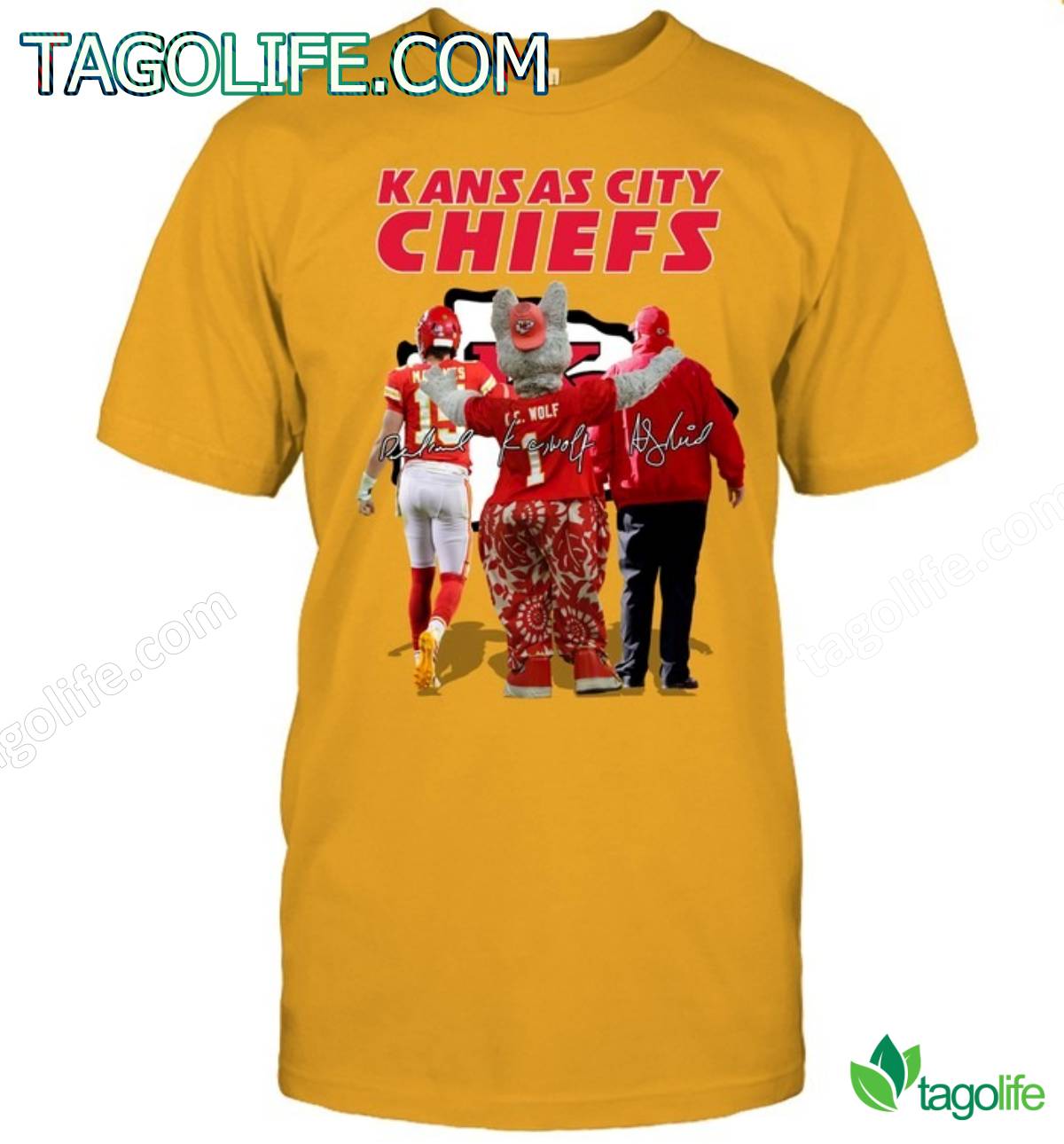 Kansas City Chiefs Wolf Patrick Mahomes And Reid Signatures Shirt, Tank Top