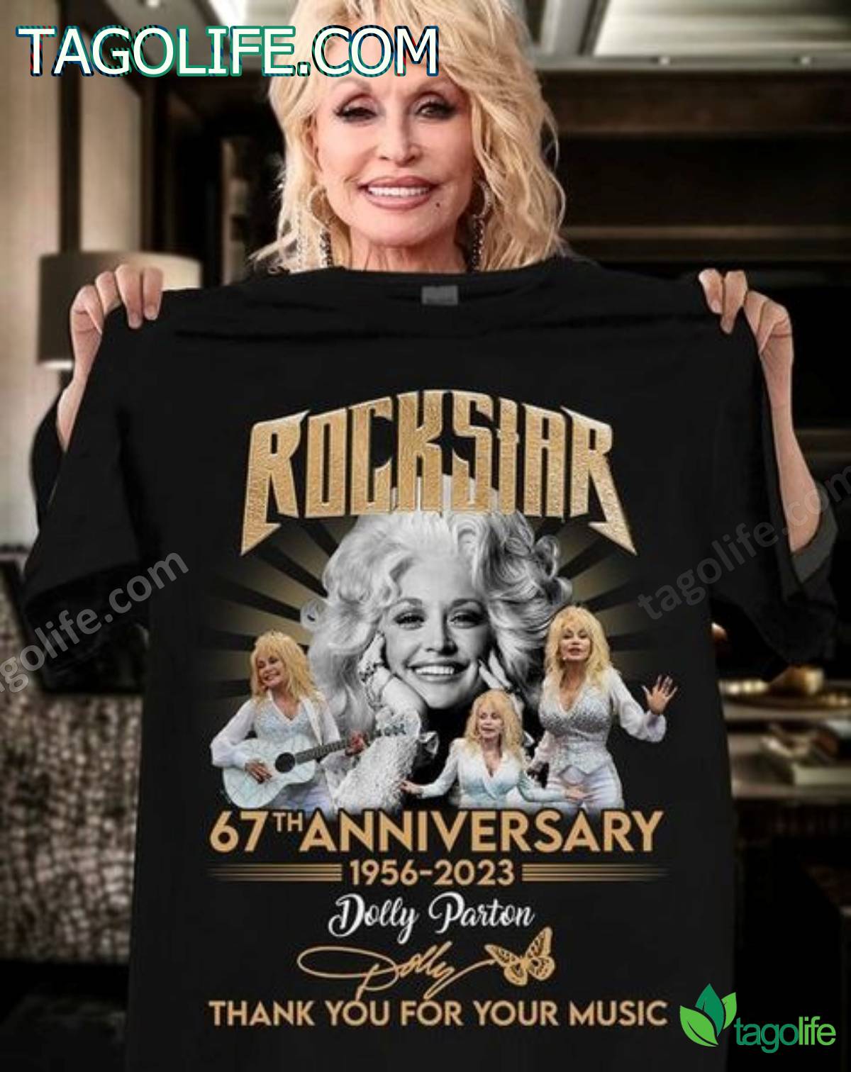 Rockstar 67 Anniversary 1956-2023 Dolly Parton Thank You For Your Music T-shirt