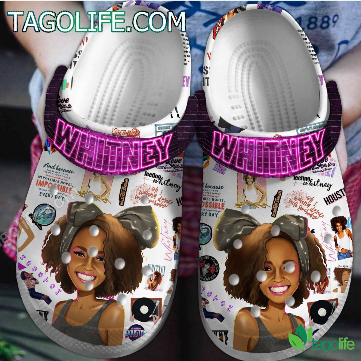Whitney Houston Album Crocs Clogs Shoes