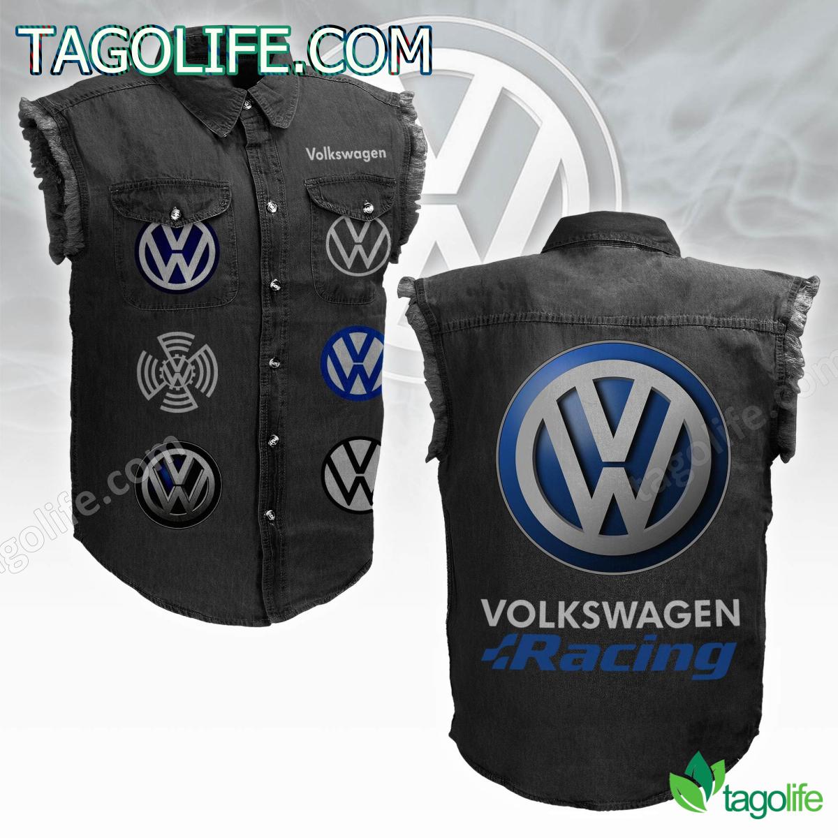 Volkswagen Racing Sleeveless Denim Jacket - Tagolife