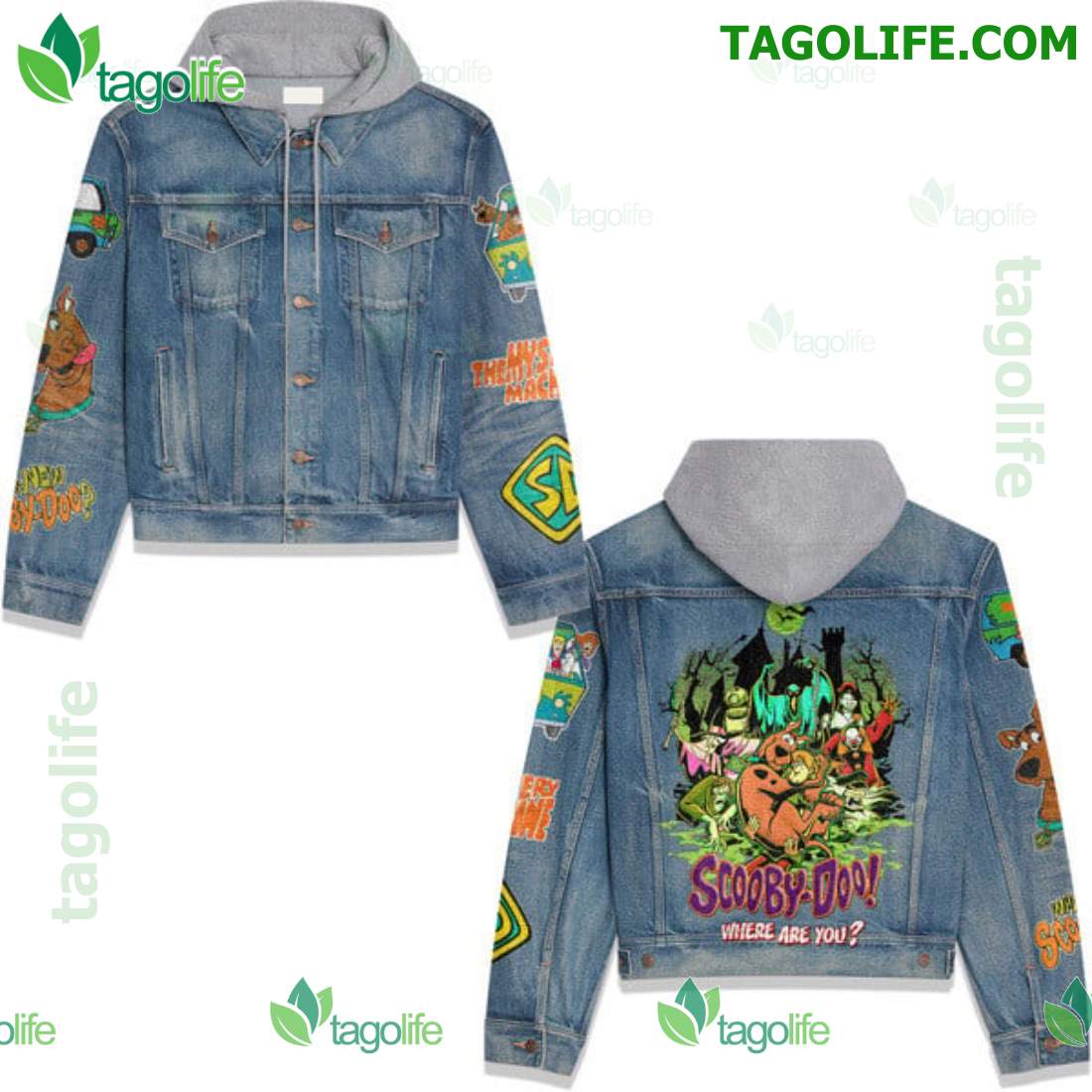 Scooby Doo Where Are You Hooded Denim Jacket - Tagolife