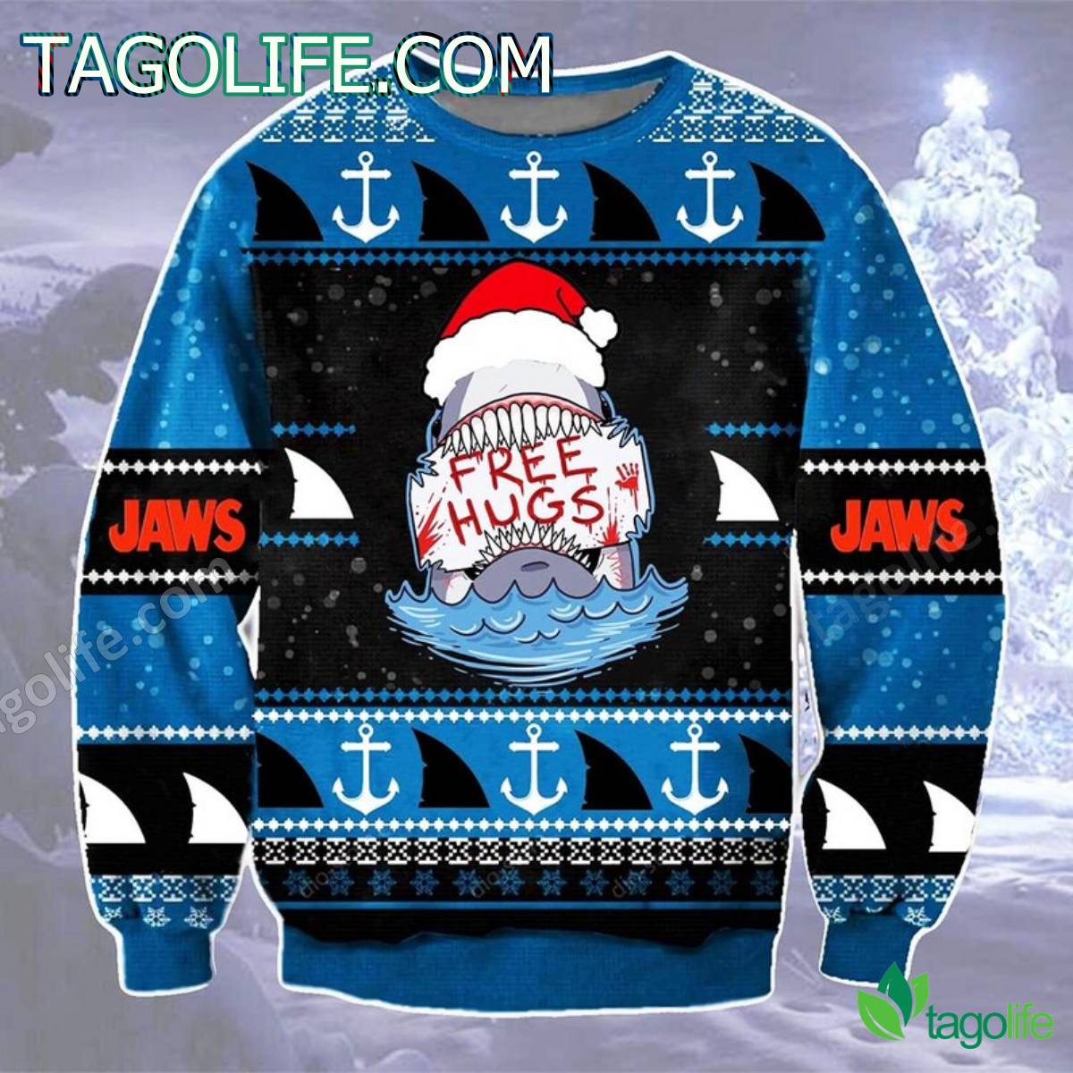 Shark Free Hugs Ugly Christmas Sweater - Tagolife