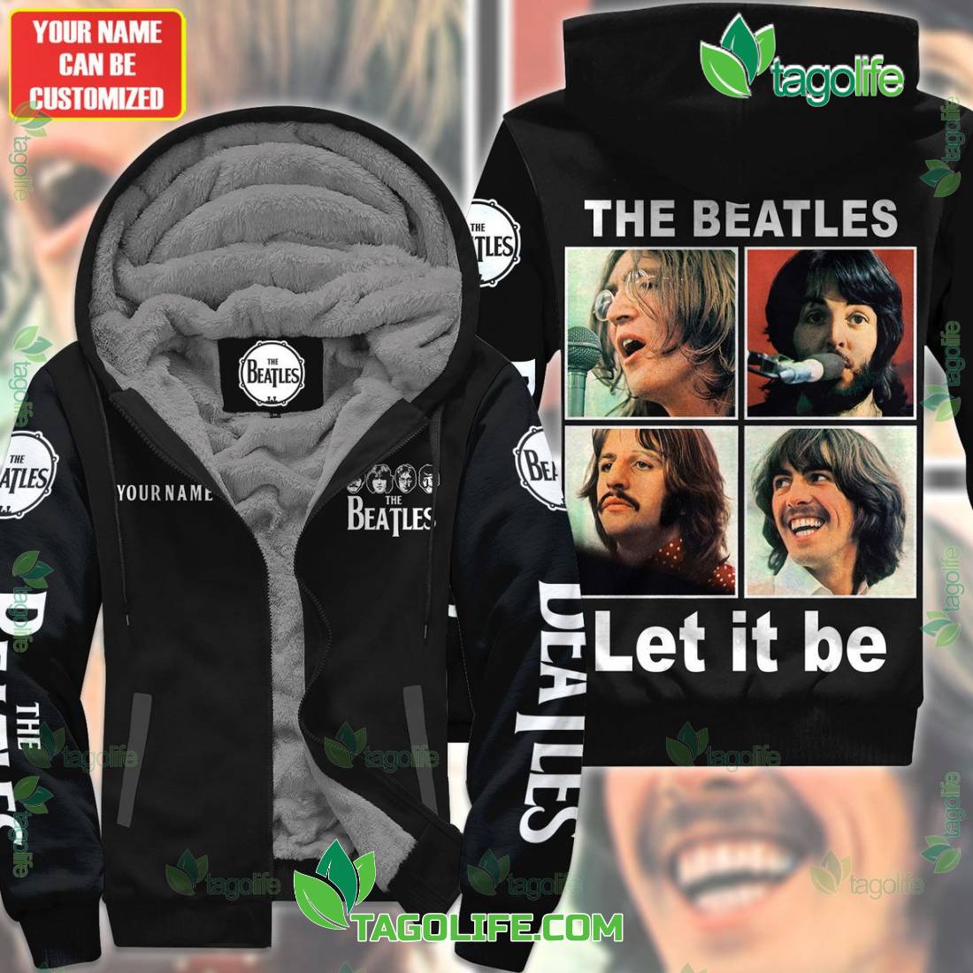 The Beatles Let It Be Custom Name Fleece Hoodie - Tagolife